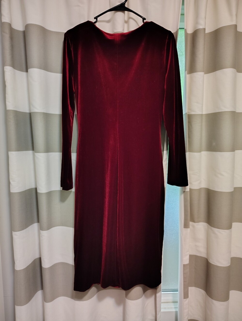 Ralph Lauren Velvet Wrap Style Cocktail 3/4 Sleeve Midi Dress - Picture 5 of 7